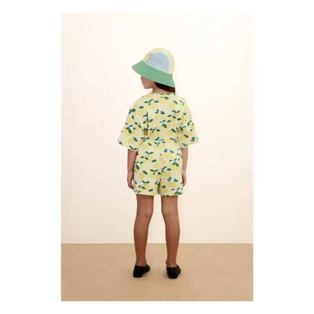 Pantalones cortos de canalé Naranja Algodón orgánico | Amarillo palo