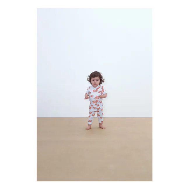 Legging Fleuri Coton Bio | Bleu pâle