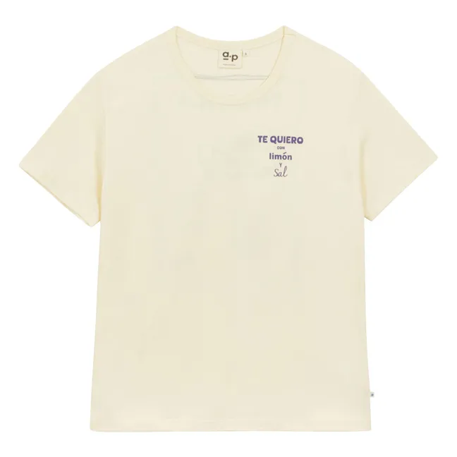 Tequila organic cotton T-shirt | Ecru