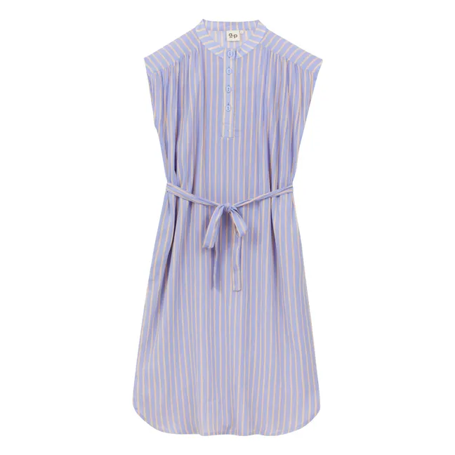 Organic cotton striped dress | Lavender