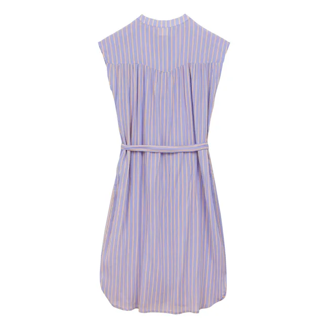 Organic cotton striped dress | Lavender