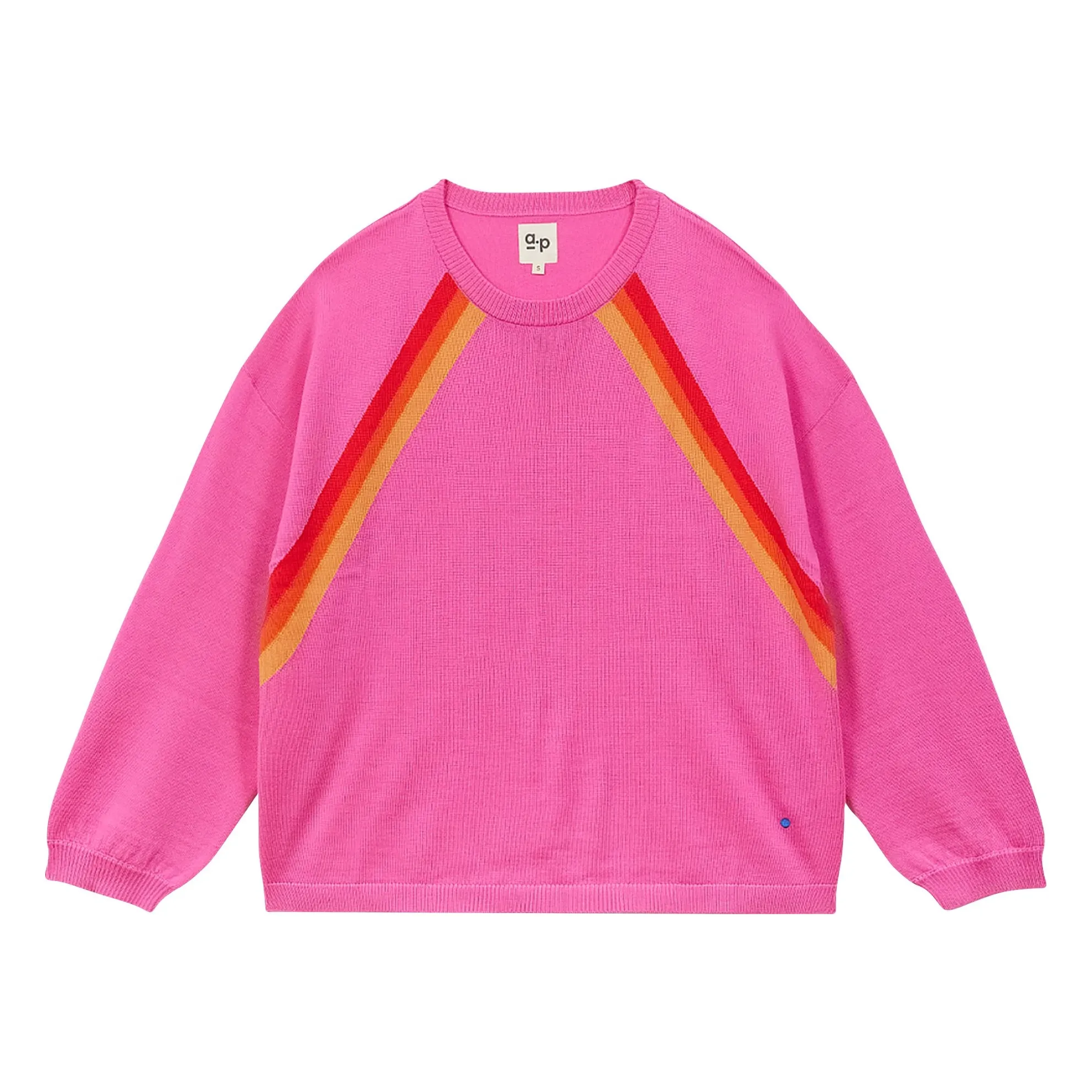 Pull Rayures Raglan | Rose- Image produit n°0