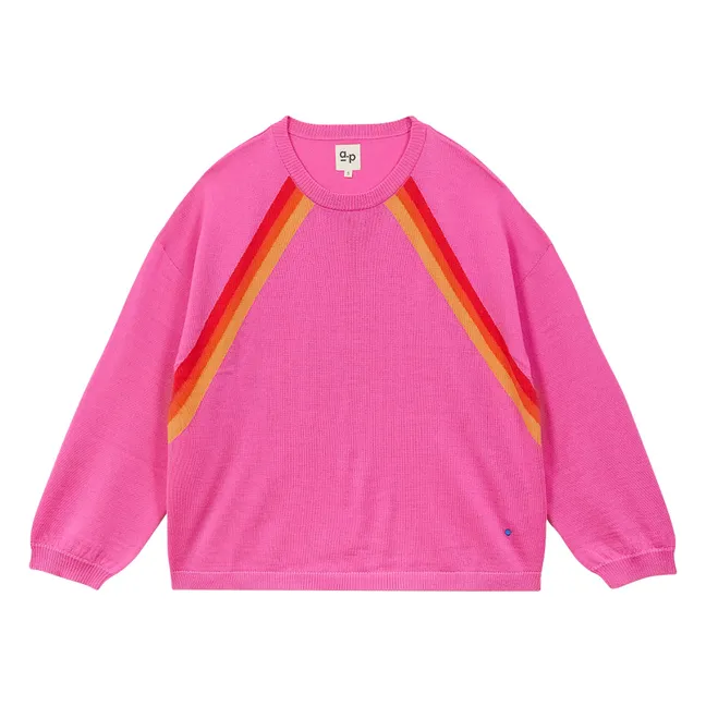 Maglione Raglan a righe | Rosa