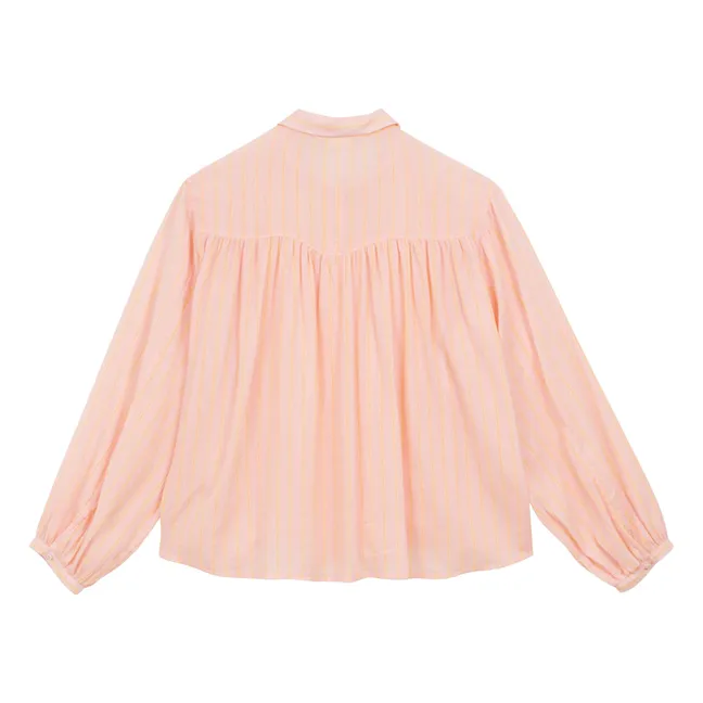 Striped Organic Cotton Shirt | Pink