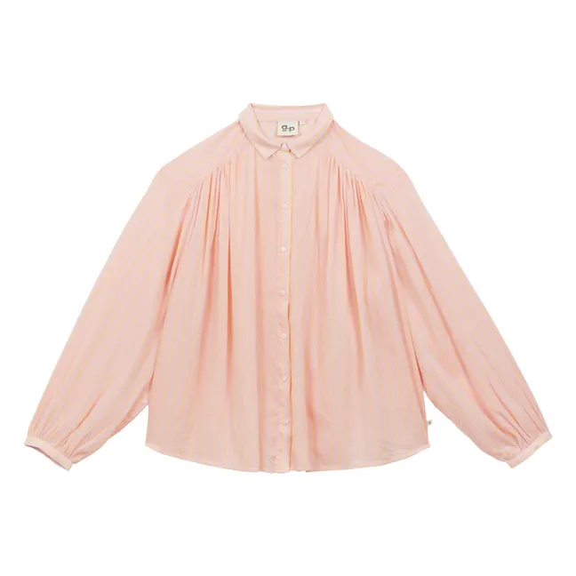 Camisa a rayas de algodón ecológico | Rosa