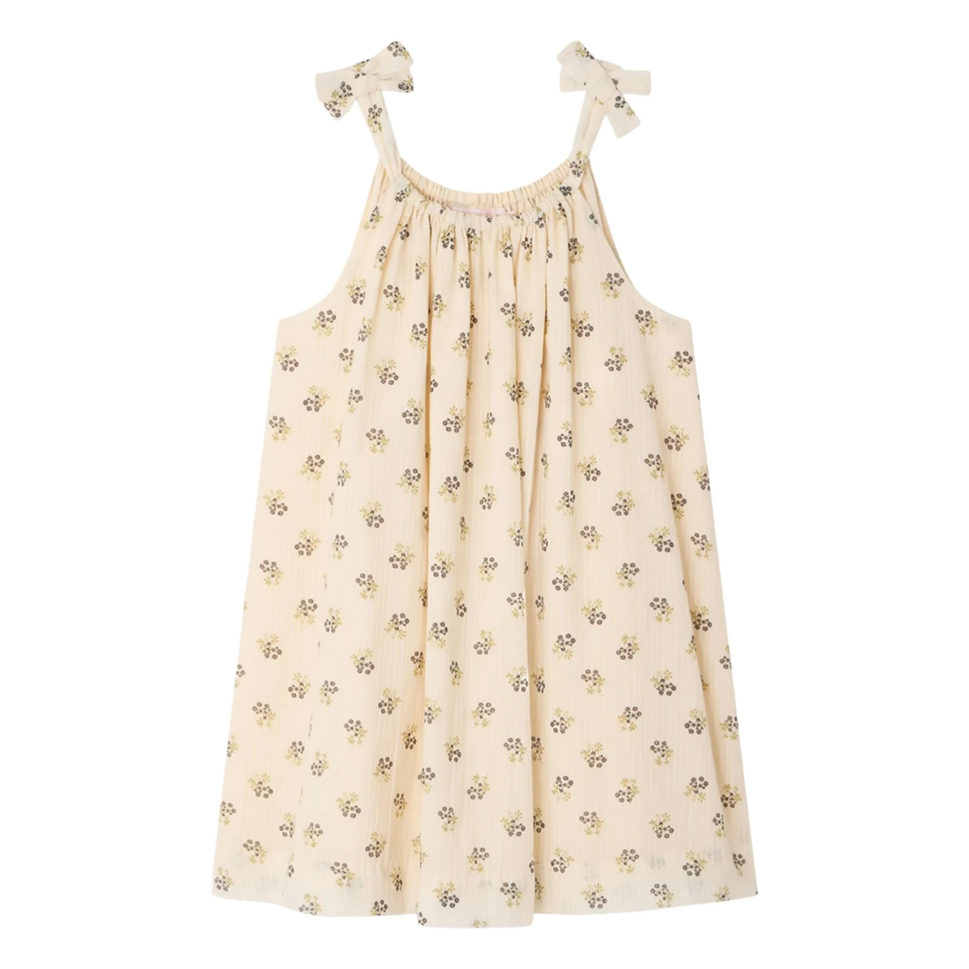 Bonpoint Girls Ecru Eloise Fleurie Organic Cotton Dress