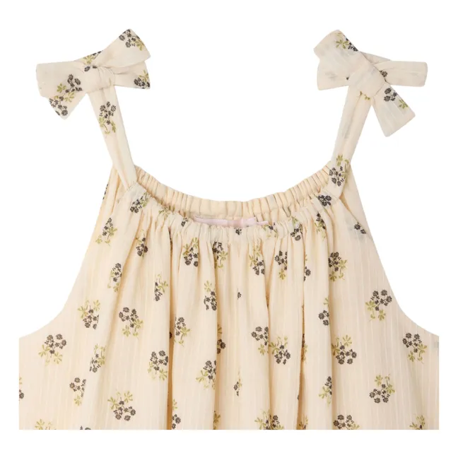 Robe Eloise Fleurie Coton Bio | Ecru