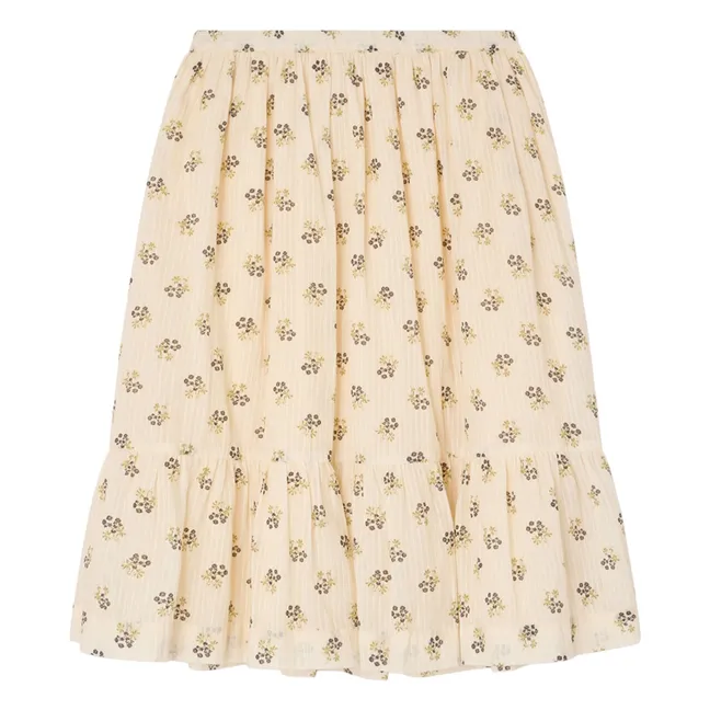 Gonna Farah Fleurie Cotone organico | Ecru