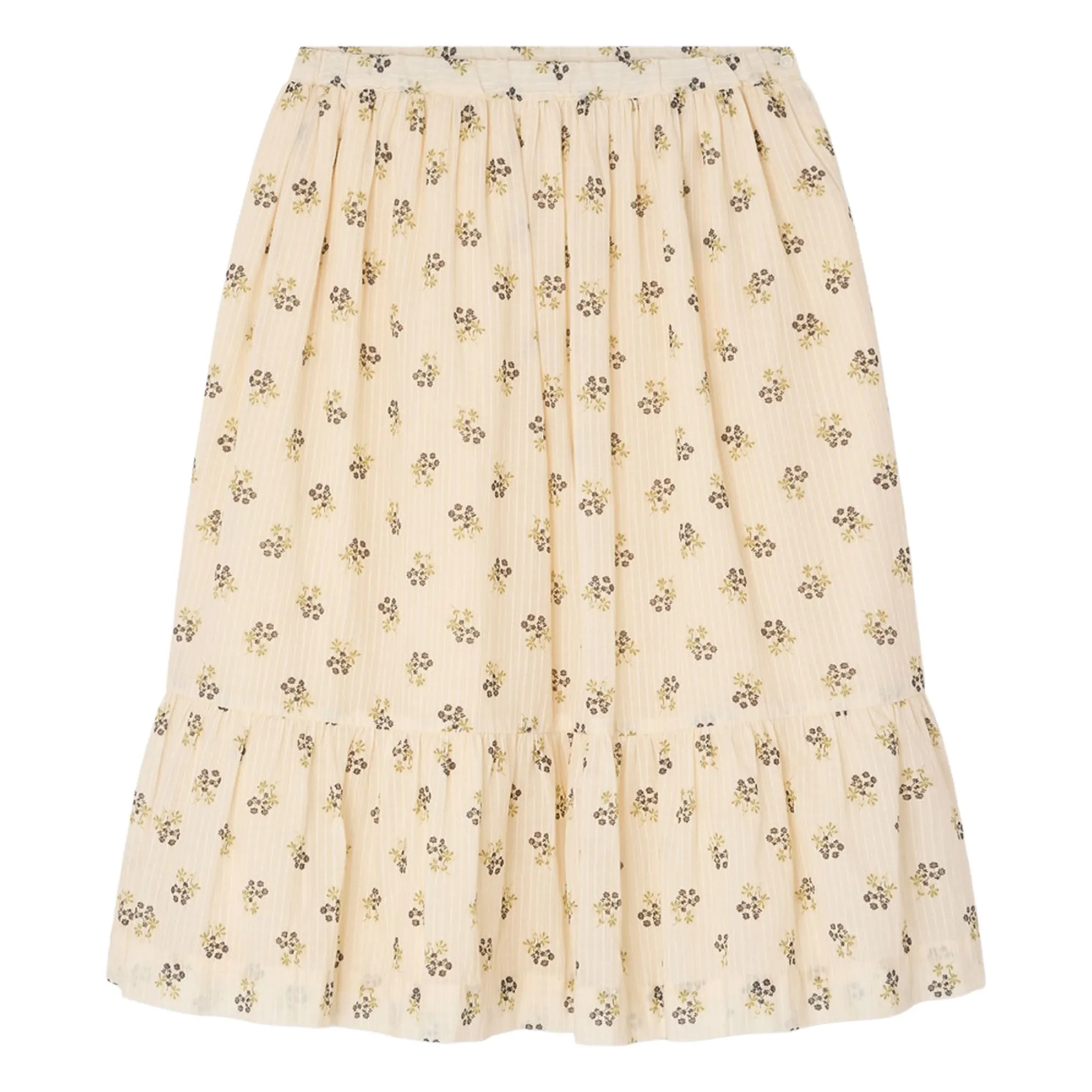 Bonpoint Girls Ecru Farah Fleurie Organic Cotton Skirt