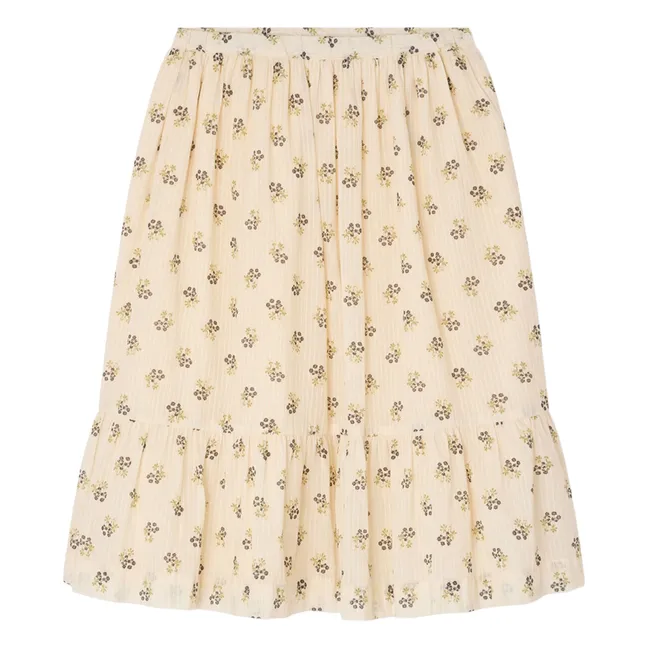 Gonna Farah Fleurie Cotone organico | Ecru