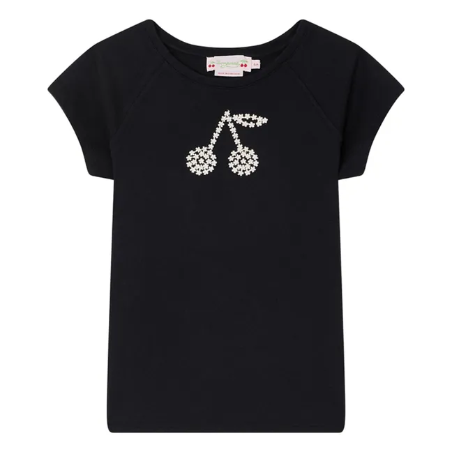 T-shirt Asmae Cerise Coton Bio | Noir