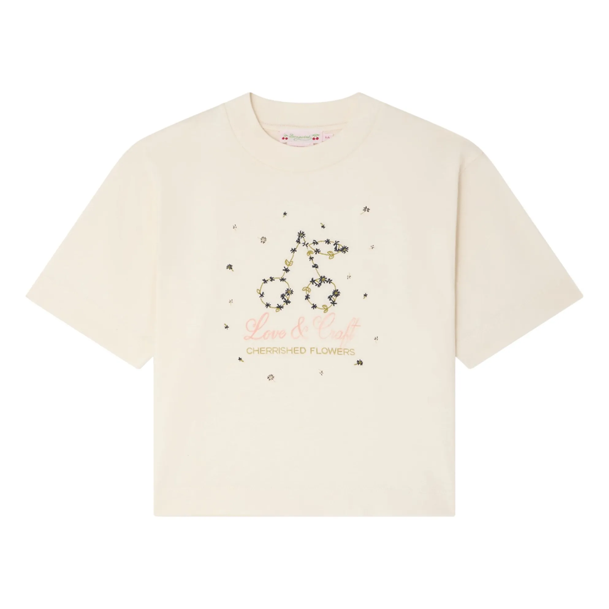 Bonpoint Girls Cream Lele Organic Cotton T-Shirt