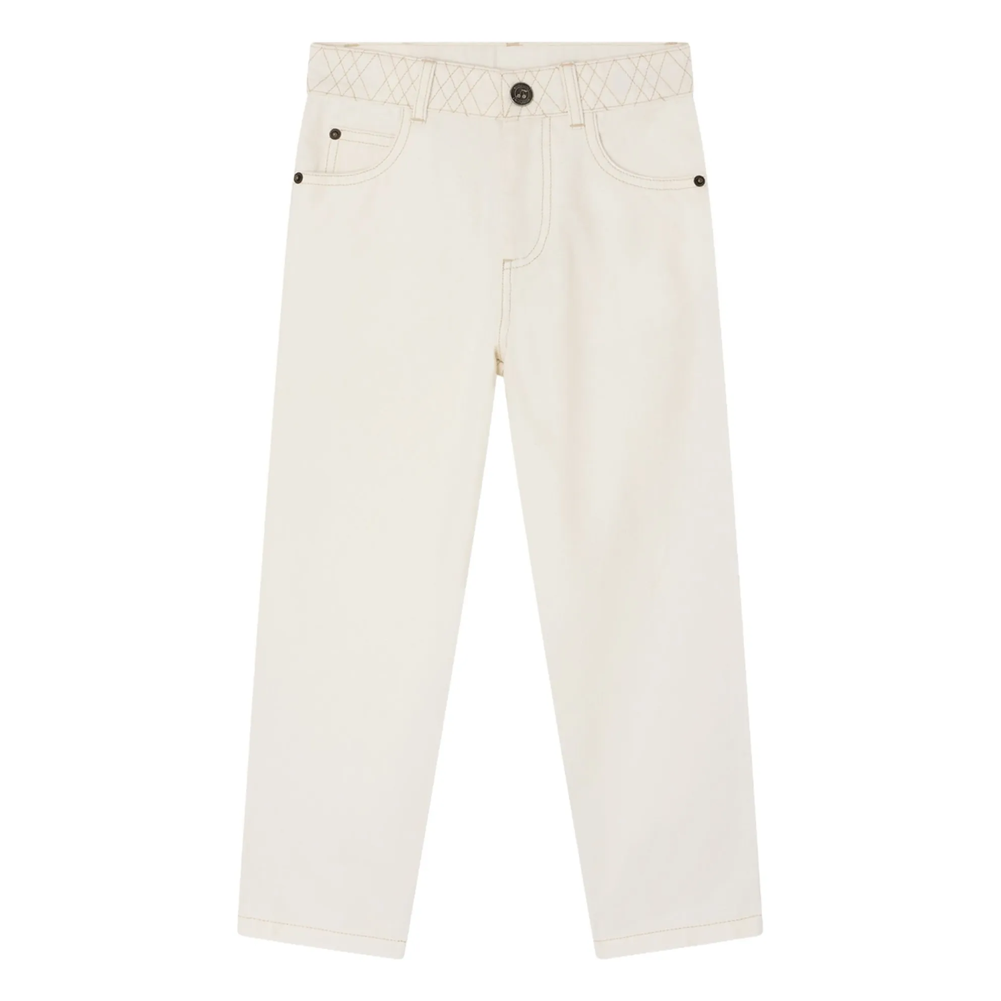 Bonpoint Girls White Eloha Organic Cotton Pants