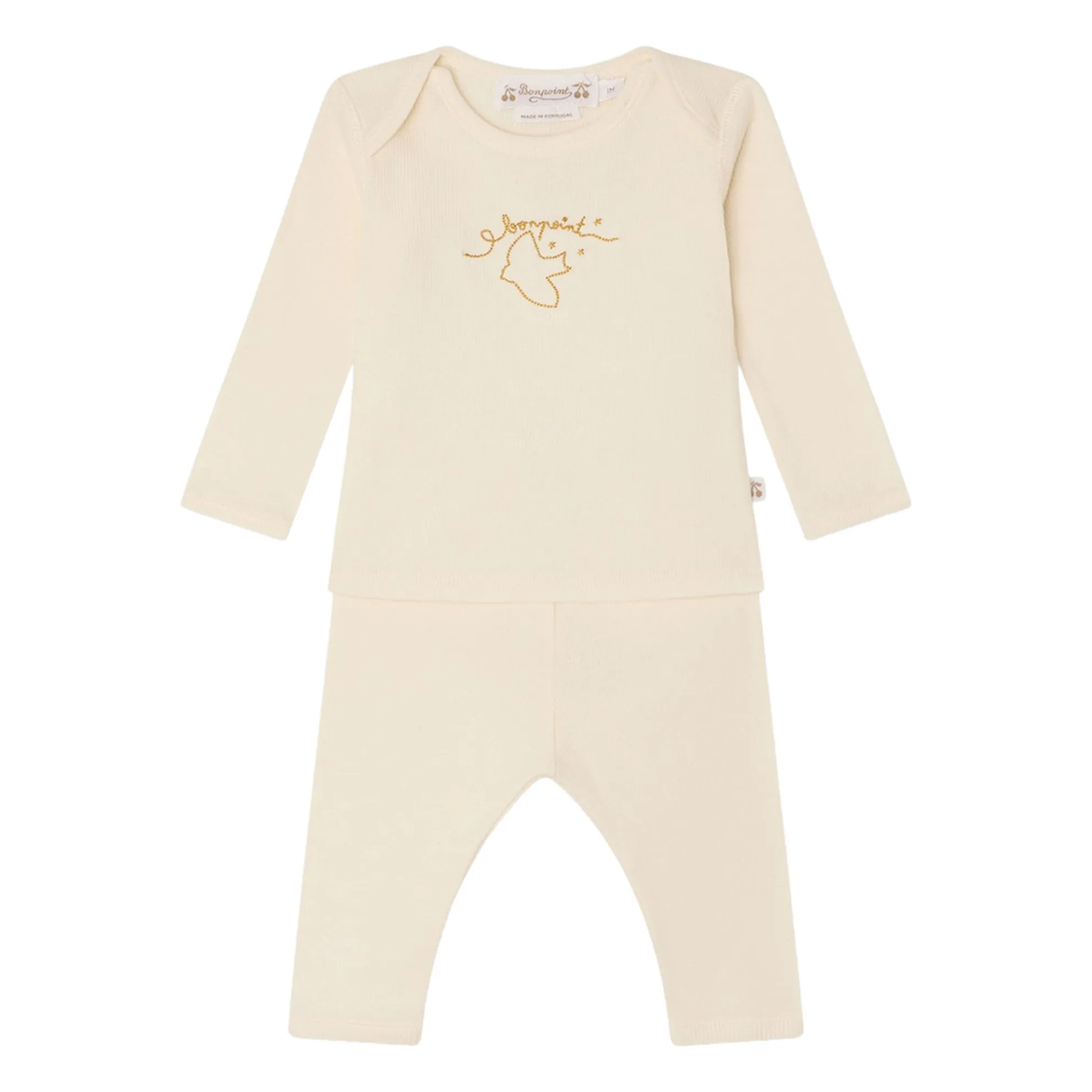 Bonpoint Brown Timi Organic Cotton T-Shirt And Legging Set