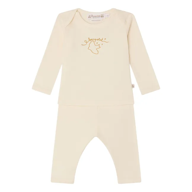 Conjunto de camiseta y legging de algodón ecológico Timi | Marrón