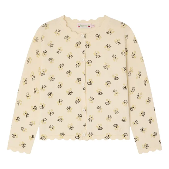 Cardigan Lume Fleuri Coton Bio | Ecru