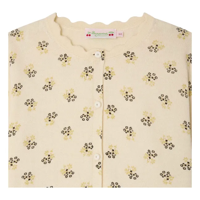 Cardigan Lume Fleuri Coton Bio | Ecru