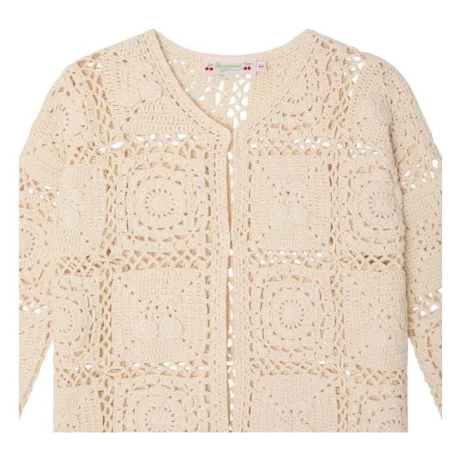 Léa-Marie Crochet Cardigan | Ecru