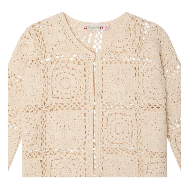 Cardigan Crochet Léa-Marie | Ecru- Image produit n°1