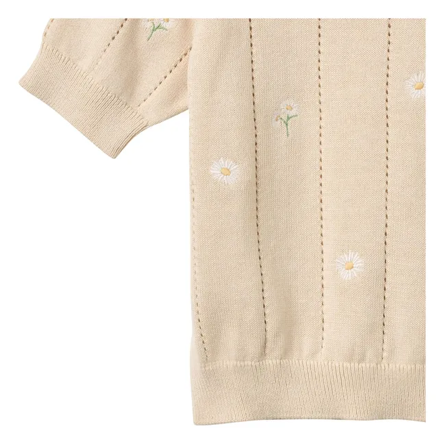 Jersey de manga corta Malvina Organic Cotton Flowers | Crudo