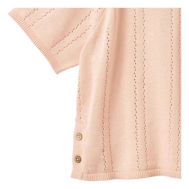 Vilna Organic Cotton Short Sleeve Sweater | Pale Pink