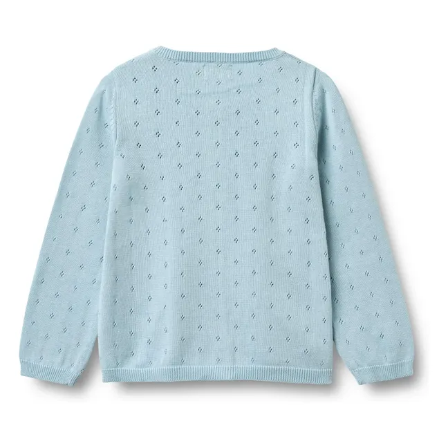 Maia organic cotton knit cardigan | Light blue