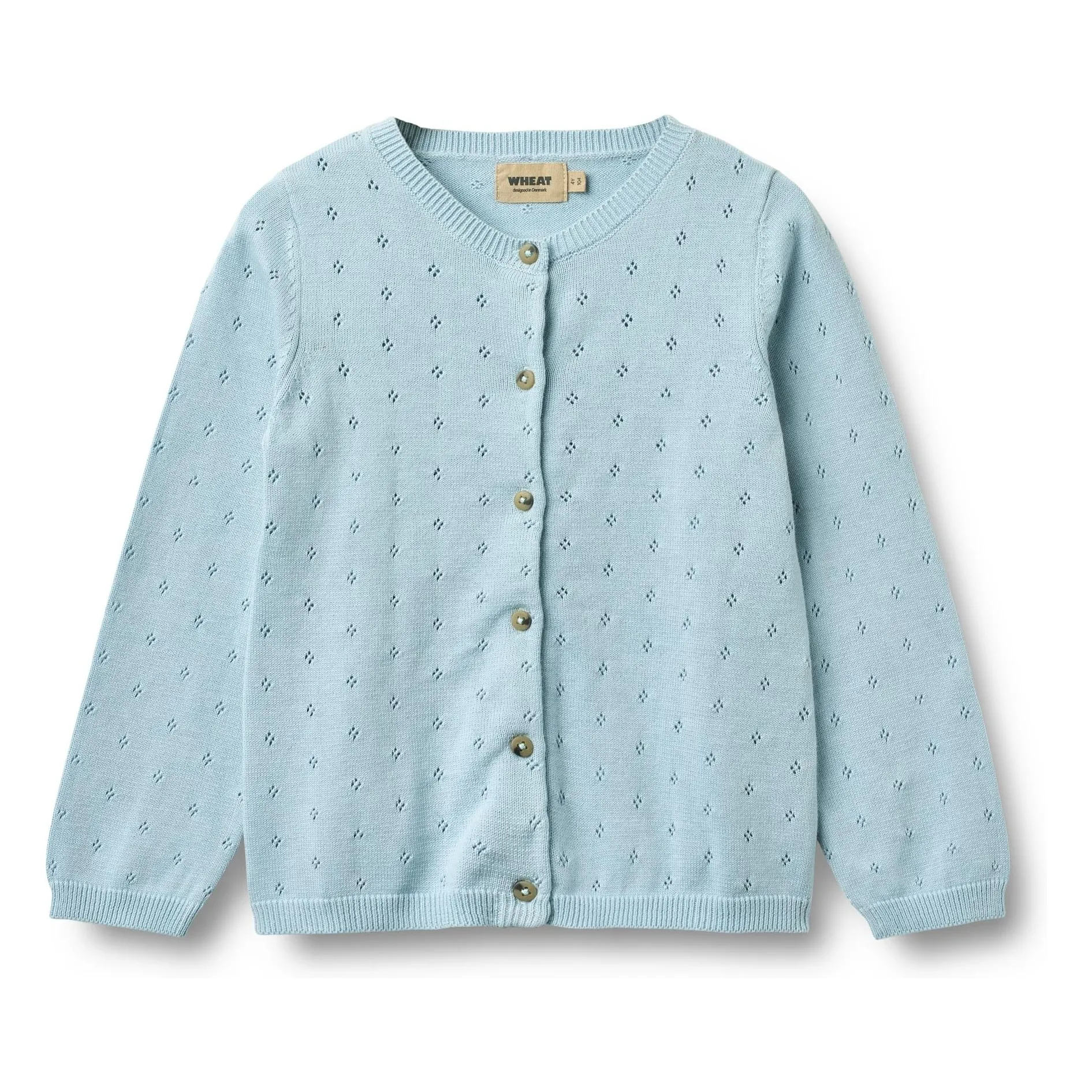 Wheat Light Blue Maia Organic Cotton Knit Cardigan