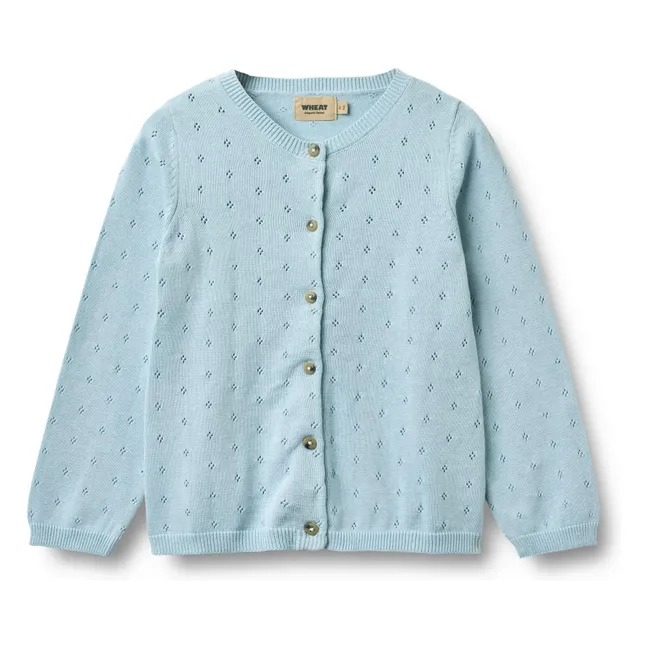 Maia organic cotton knit cardigan | Light blue