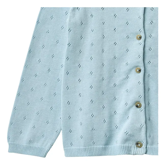 Chaqueta de punto de algodón ecológico Maia | Azul Cielo