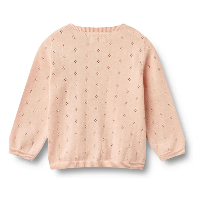 Cardigan Maille Maia Coton Bio Bébé | Rose pâle