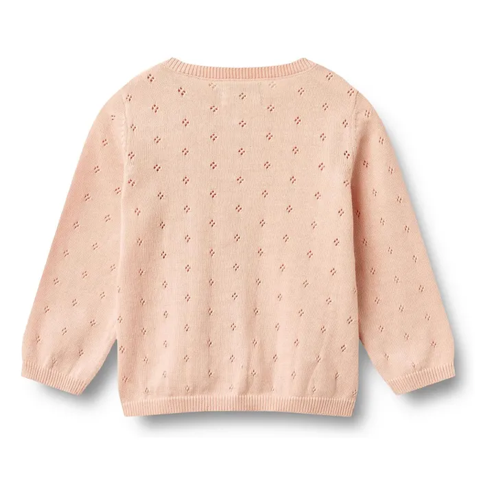 Maia Chaqueta de punto de algodón orgánico para bebé | Rosa Pálido- Imagen del producto n°2