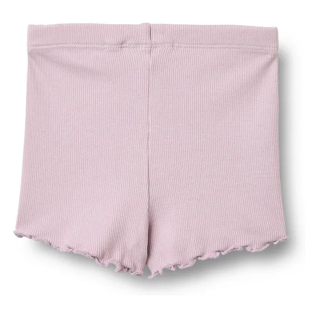 Sine Ribbed Organic Cotton Baby Shorts | Lavender