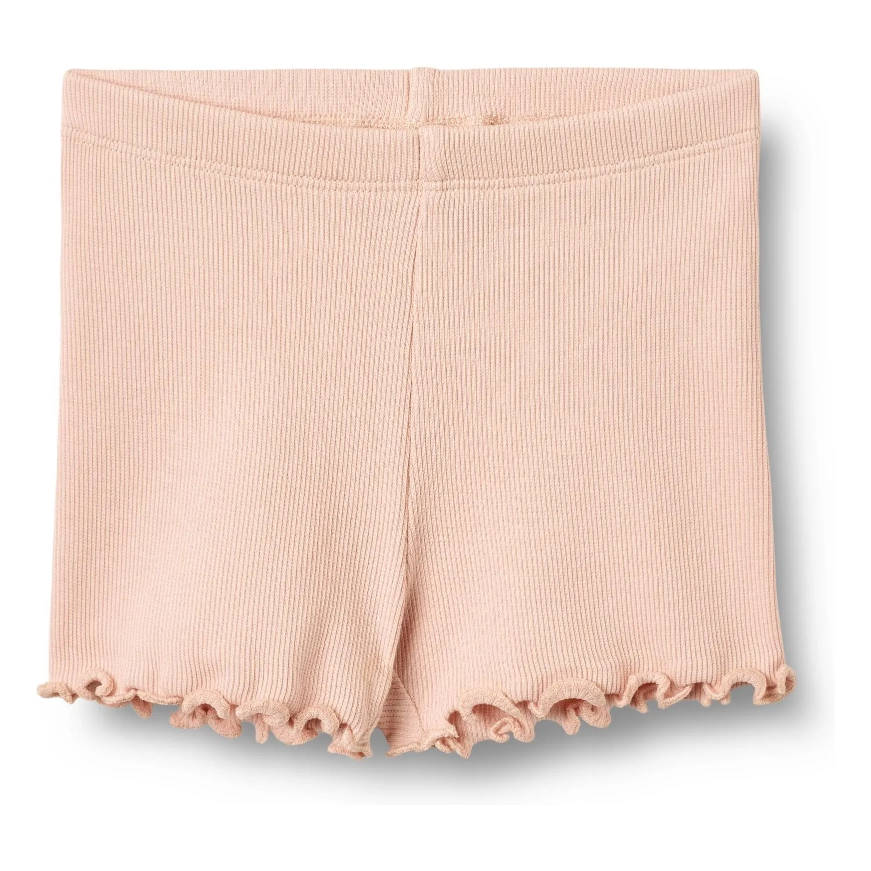Wheat Unisex Infant Pale Pink Sine Ribbed Organic Cotton Baby Shorts