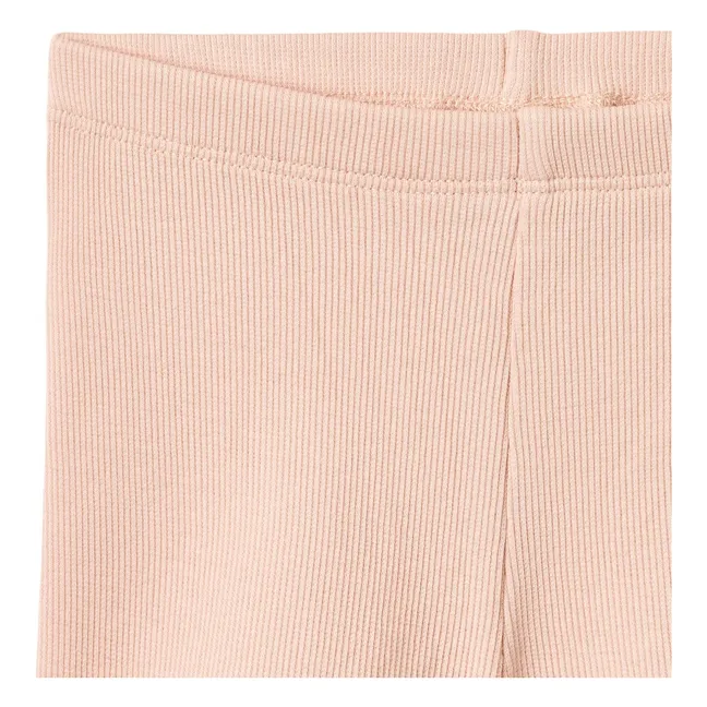 Sine Ribbed Organic Cotton Baby Shorts | Pale Pink