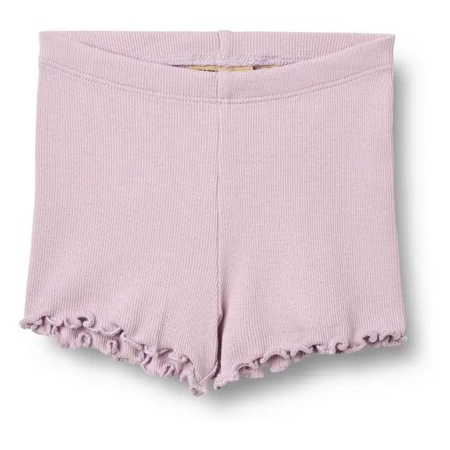 Sine Ribbed Organic Cotton Baby Shorts | Lavender