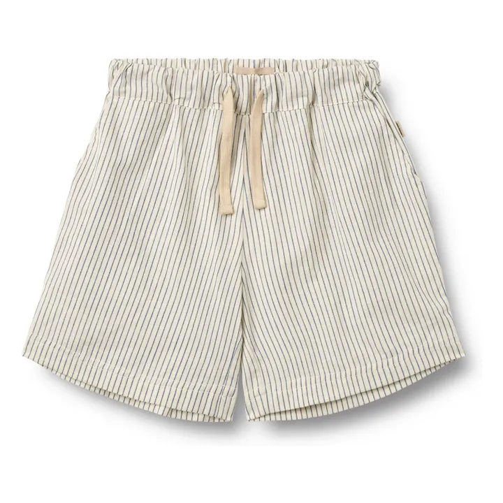 Pantalones cortos de algodón orgánico a rayas de Cuba | Crudo- Imagen del producto n°0