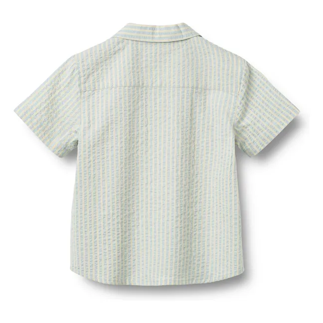 Camisa a rayas de algodón ecológico Anker | Azul Cielo