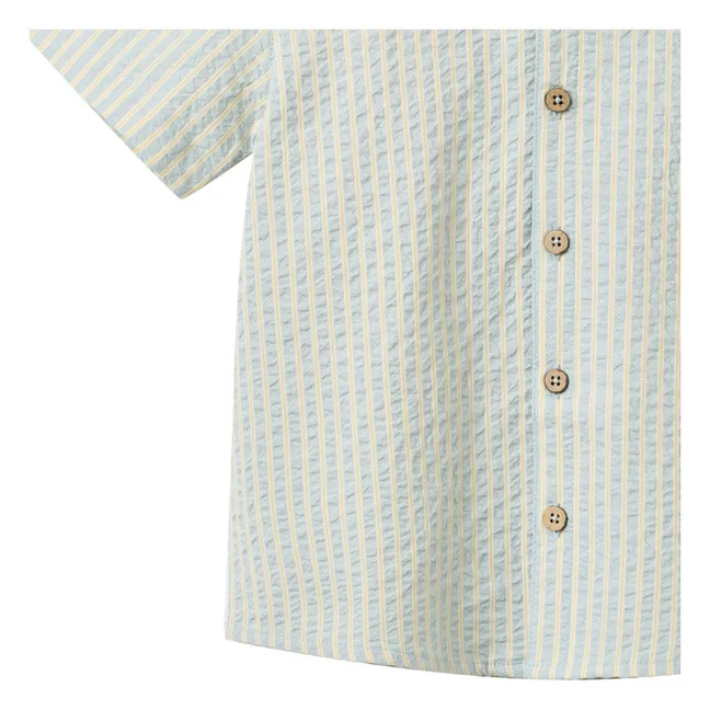 Camisa a rayas de algodón ecológico Anker | Azul Cielo