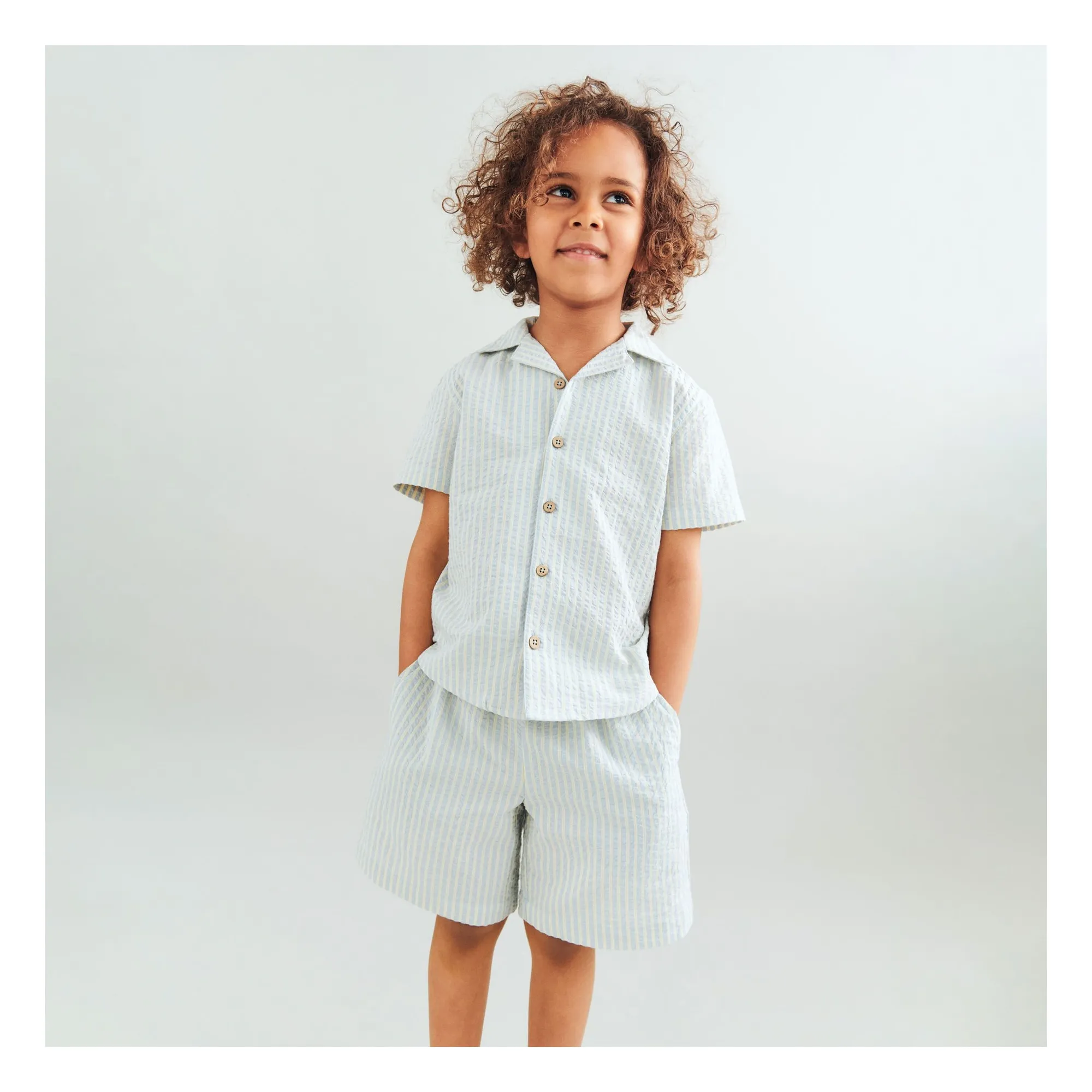 Chemise Anker Rayée Coton Bio | Bleu ciel- Image produit n°1