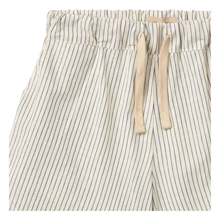 Pantalones cortos de algodón orgánico a rayas de Cuba | Crudo- Imagen del producto n°1