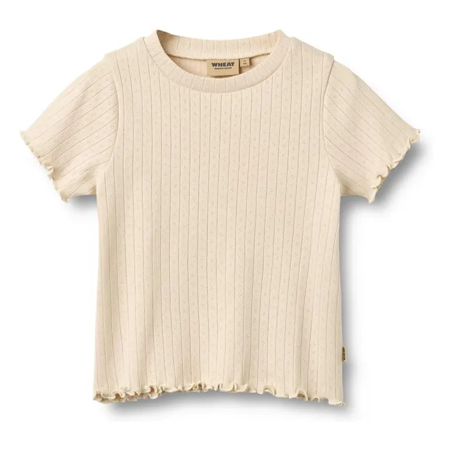 Camiseta Irene Ribbed Algodón orgánico | Crudo