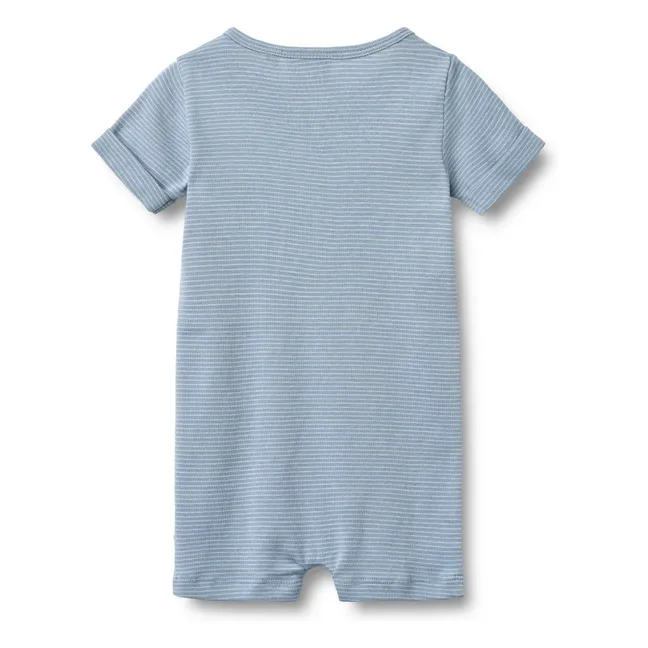 Body Alfred Rayée Coton Bio | Bleu Clair