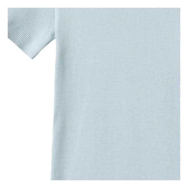 Body de algodón orgánico acanalado Timo | Azul Cielo