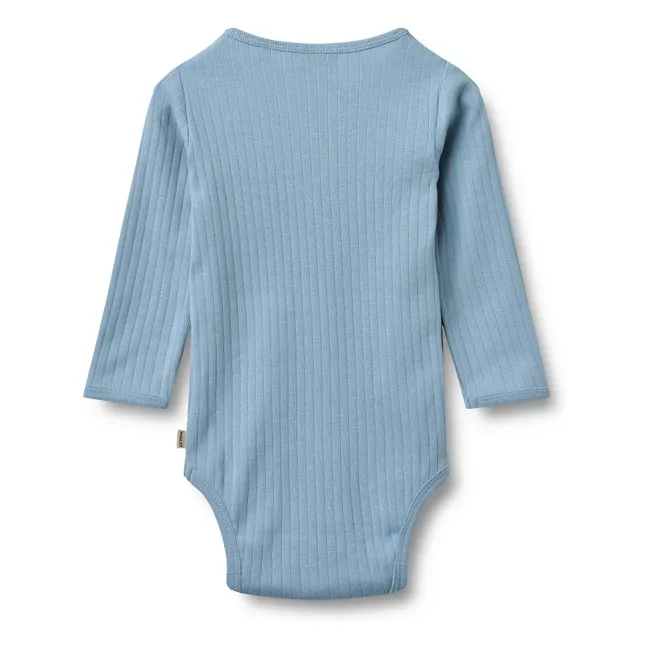 Berti Organic Cotton Ribbed Bodysuit | Light Blue
