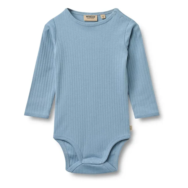 Berti Organic Cotton Ribbed Bodysuit | Light Blue