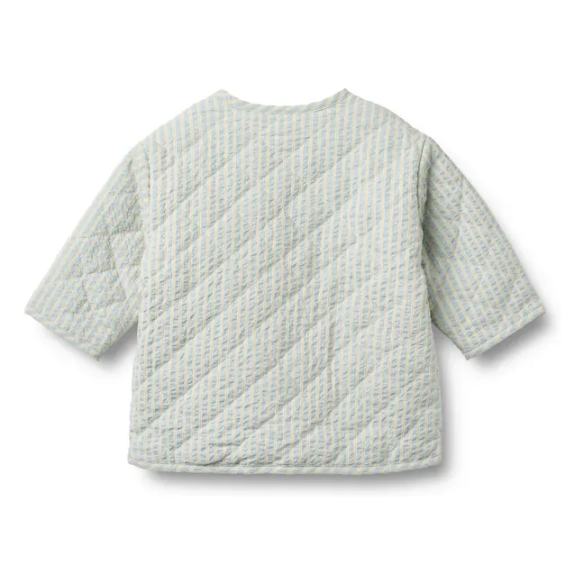 Veste Matelassée Saxo Rayée Coton Bio | Bleu ciel