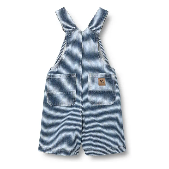 Salopette Lykke in denim a righe in cotone biologico | Blu
