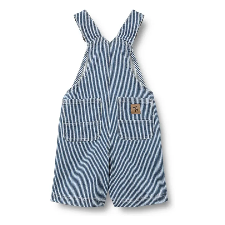 Peto de algodón orgánico Lykke Striped Denim | Azul- Imagen del producto n°2