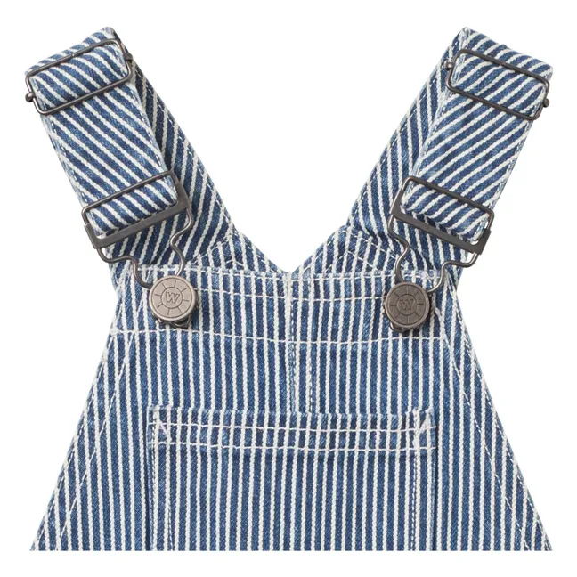 Salopette Denim Lykke Rayée Coton Bio | Bleu