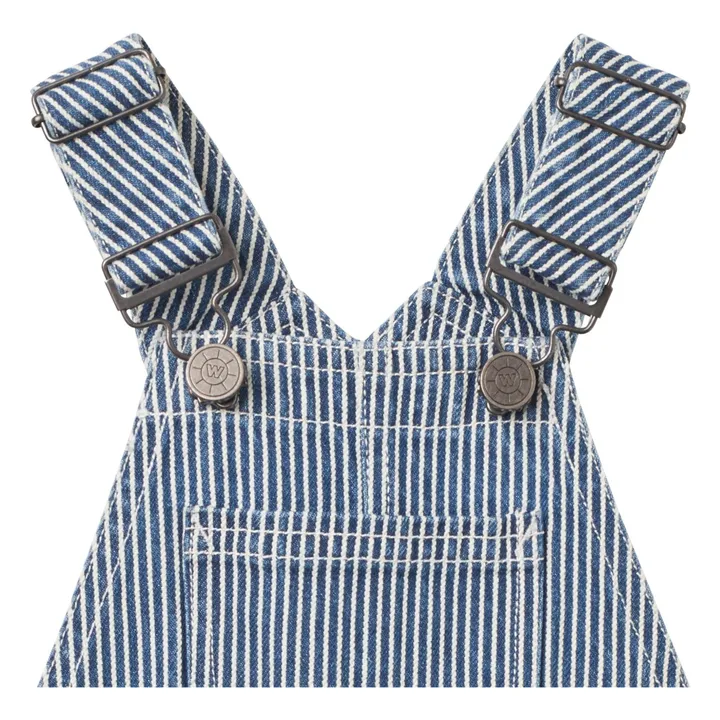 Peto de algodón orgánico Lykke Striped Denim | Azul- Imagen del producto n°1